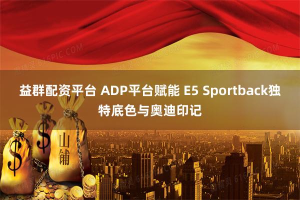 益群配资平台 ADP平台赋能 E5 Sportback独特底色与奥迪印记